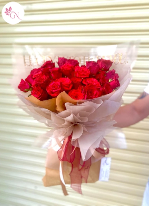 BÓ HOA HỒNG ĐƠN GIẢN NHẸ NHÀNG