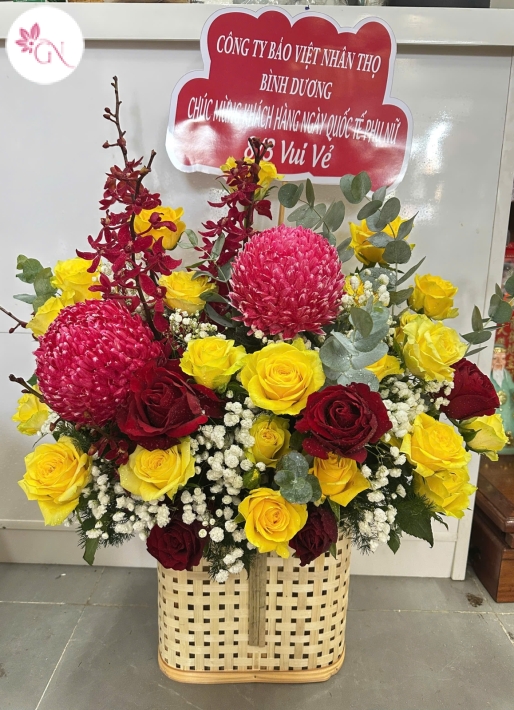 Giỏ Hoa Hồng Đẹp MS23