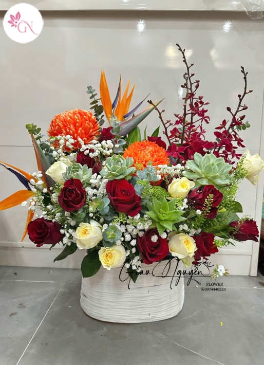 Giỏ Hoa Hồng Đẹp MS18