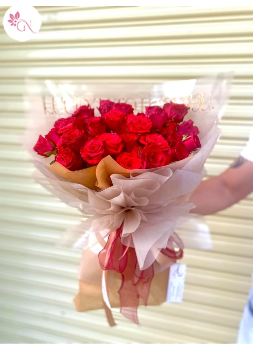 BÓ HOA HỒNG ĐƠN GIẢN NHẸ NHÀNG